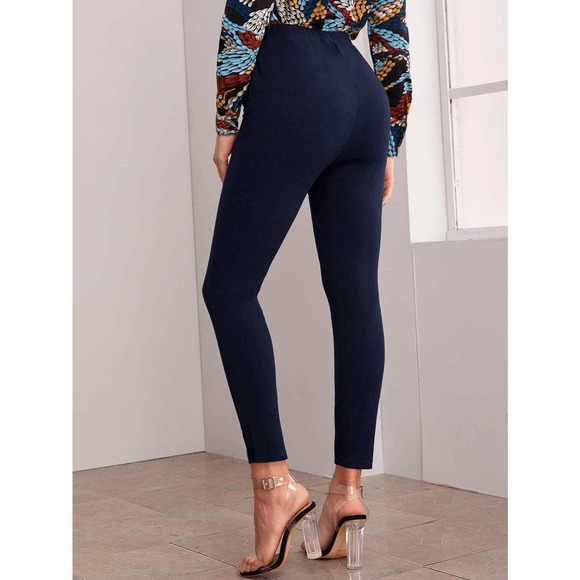 Tie Front Pocket Skinny Pants black - Picture 5 of 11